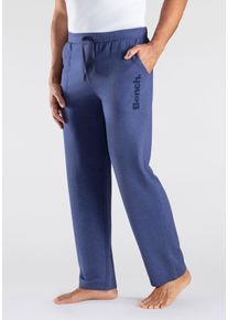 Relaxhose BENCH. LOUNGEWEAR, Herren, Gr. 44/46 (S), N-Gr, blau (blau, meliert), Sweatware, Obermaterial: 60% Baumwolle, 40% Polyester, unifarben, Basic, bequem lang, Hosen Relaxhose, aus leichter Sweat-Qualit&auml;t, Topseller