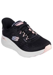 Slip-On Sneaker Skechers "ARCH FIT 2.0", Damen, Gr. 37, schwarz (schwarz, meliert), Textil, Schuhe Slip-On Sneaker, Freizeitschuh mit Slip-ins mit Schn&uuml;rung