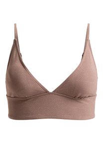 Triangel-Bikini-Top Roxy "Lasca", Damen, Gr. XS, Cup B, grau (deep taupe), Obermaterial: 78% Nylon, 9% Nylon, 7, 00% Metall, 6, 00% Elasthan;, Bikini-Oberteile Triangel-Bikini-Top