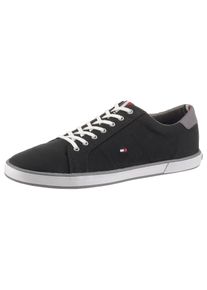 Sneaker Tommy Hilfiger "H2285ARLOW 1D", Herren, Gr. 42, schwarz (schwarz, grau), Textil, Schuhe Sneaker, Freizeitschuh, Halbschuh, Schn&uuml;rer mit seitlicher Flaggen-Stickerei