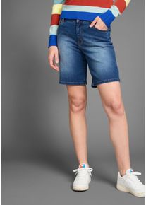 Jeansbermudas Kangaroos, Damen, Gr. 46, N-Gr, blau (dunkelblau us), Denim/Jeans, Obermaterial: 80% Baumwolle, 18% Polyester, 2% Elasthan, kurz, Jeans Jeansbermudas, High Waist