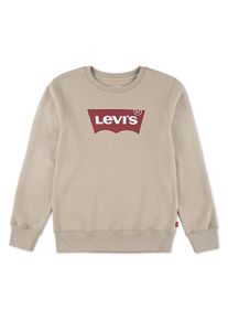 Sweatshirt LEVI'S KIDS "LVB LVB FRENCH TERRY BATWING", Jungen, Gr. 8 (128), braun (wei&szlig; pepper), Sweatware, Obermaterial: 60% Baumwolle, 40% Polyester, bedruckt, Basic normal, Rundhals, Rippb&uuml;ndchen, Sweatshirts Sweatshirt, mit gro&szlig;em Logo