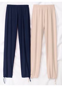 Jerseyhose Classic Basics, Damen, Gr. 46, Normalgr&ouml;&szlig;en, beige (sand), 100% Baumwolle, unifarben, lang, Hosen Jerseyhose