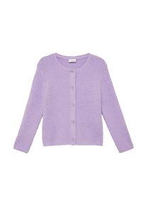 Strickjacke s.Oliver JUNIOR, M&auml;dchen, Gr. 104/110, lavender, Strick, Obermaterial: 100% Polyester, unifarben, regular fit h&uuml;ftbedeckend, Rundhals, Strickjacken Strickjacke, mit Knopfleiste, f&uuml;r Girls