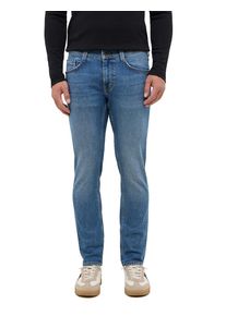 Slim-fit-Jeans Mustang "Herren Style Oregon Slim", Herren, Gr. 38, L&auml;nge 34, blau (402 mittelblau), Denim/Jeans, 99% Baumwolle, 1% Elasthan, unifarben, slim fit, Jeans Slim-fit-Jeans