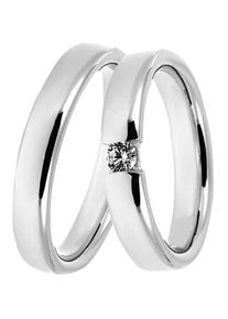 Trauring DOOSTI "Schmuck Geschenk Silber 925 Trauring Ehering Partnerring LIEBE" Gr. 58, silber (silberfarben), Fingerringe, Damen, 58,mit Zirkonia, Silber 925 (Sterlingsilber), 4mm, Trauring, Made in Germany - wahlweise mit oder ohne Zirkonia