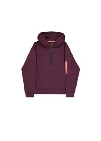 Hoodie Alpha Industries "Alpha Puff Print Hoodie", Herren, Gr. S, schwarz cherry, Obermaterial: 80% Baumwolle, 20% Polyester, regular fit, Sweatshirts Hoodie