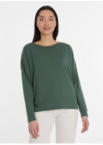 Langarmshirt Ragwear "SHIMONA LONG", Damen, Gr. M, pine gr&uuml;n, Jersey, Obermaterial: 50% Baumwolle, 50% Polyester, unifarben, oversize h&uuml;ftbedeckend, Rundhals, angeschnitten abgesteppte Kante, Shirts Langarmshirt, in dezenter Oversized-Form