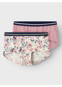 Boxershorts name it "NKFHIPSTER 2P NOSTALGIA FLOWER NOOS", M&auml;dchen, Gr. 116, rosa (nostalgia rose), Jersey, Obermaterial: 95% Baumwolle, 5% Elasthan, bedruckt, eng, Unterhosen Boxershorts