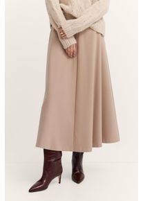 A-Linien-Rock Bugatti, Damen, Gr. 44, beige (40, beige), 64% Polyester, 34% Viskose, 2% Elasthan, R&ouml;cke A-Linien-Rock, aus einem elastischem Materialmix