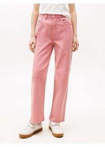 Straight-Jeans Tommy Jeans "LAYLA HR SLIM STR", Damen, Gr. 26, L&auml;nge 30, tahiti berry, Denim/Jeans, Obermaterial: 97% Baumwolle, 3% Elasthan, unifarben, slim fit kn&ouml;chellang, Jeans Straight-Jeans, in Kn&ouml;chell&auml;nge