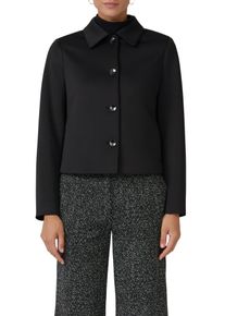 Hemdjacke s.Oliver BLACK LABEL, Damen, Gr. 46, schwarz, Web, Obermaterial: 92% Polyester, 8% Elasthan. Futter: 100% Polyester, unifarben, regular fit taillenbedeckt, gerader Abschluss, Jacken Hemdjacke, mit Hemdkragen