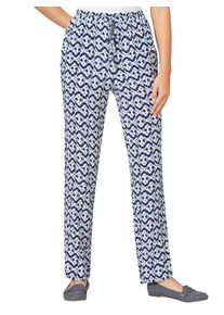 Schlupfhose Classic Basics, Damen, Gr. 46, Normalgr&ouml;&szlig;en, blau (marine, gemustert), 100% Viskose, unifarben, lang, Hosen Schlupfhose