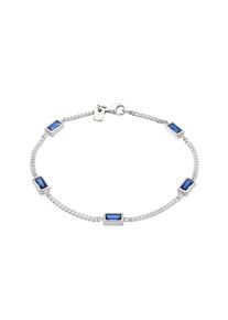 Armkette Kuzzoi "Armband Saphir Synthetisch Blau 925 Sterling Silber" Gr. 23, silber, Armb&auml;nder, Herren, 23, Silber 925 (Sterlingsilber), Armkette