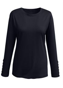 Langarmshirt Classic Basics "Shirt", Damen, Gr. 48, schwarz, 100% Baumwolle, unifarben, Rundhals, Shirts Langarmshirt