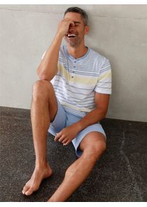 w&auml;schepur Shorty W&Auml;SCHEPUR, Herren, Gr. 44/46, blau (steingrau, bleu), 100% Baumwolle, Homewear-Sets Shorty