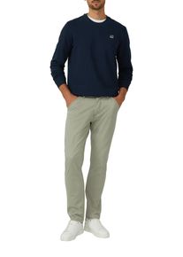 Sweatshirt s.Oliver, Damen, Gr. M, blau (navy), Sweatware, Obermaterial: 70% Baumwolle, 30% Polyester, unifarben, regular fit taillenbedeckt, Rundhals, Rippb&uuml;ndchen, Sweatshirts Sweatshirt, mit Logo Stickerei