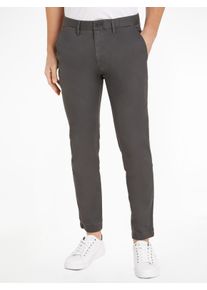 Chinohose Tommy Hilfiger "Chino Bleecker 1985 PIMA CO", Herren, Gr. 38, L&auml;nge 34, grau (schwarzgrau), Twill, Obermaterial: 96% Baumwolle, 4% Elasthan, normal, Hosen Chinohose