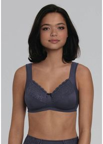 Entlastungs-BH ANITA SINCE 1886 "Havanna", Damen, Gr. 80, Cup D, blau (shadow blau), Stoff, Obermaterial: 86% Polyamid, 14% Elasthan, unifarben, klassisch, BHs Entlastungs-BH, Komforttr&auml;ger, mit Spitze, Zierschleife, breite Tr&auml;ger, ohne B&uuml;gel