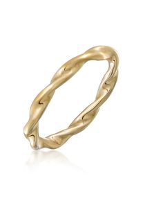 Silberring Elli "Ring Bandring Stapelring Gedreht f&uuml;r Damen" Gr. 58, gold, Fingerringe, Damen, 58, Messing, Silberring