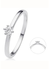 Diamantring ONE ELEMENT "0.15 ct Diamant Brillant Ring aus 585 Wei&szlig;gold" Gr. 48, silber, Fingerringe, Damen, 48,mit Brillant, Wei&szlig;gold 585, Diamantring