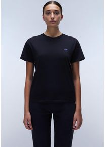 T-Shirt Napapijri "S-NINA 941 BLACK BEAUTY", Damen, Gr. L, blau (blu marine), Single Jersey, Obermaterial: 100% Baumwolle, unifarben, regular fit, Rundhals, eingesetzt abgesteppte Kante, Shirts T-Shirt, Mit Rundhalsausschnitt