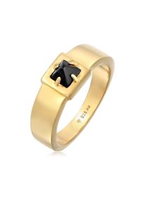 Siegelring Kuzzoi "Ring Herren Bandring Onyx Pyramide 925 Silber" Gr. 62, gold, Fingerringe, Damen, 62, ohne Stein, Silber 925 (Sterlingsilber), 8mm, Siegelring