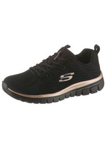 Sneaker Skechers "Graceful - Get Connected", Damen, Gr. 35, gold (schwarz, rose gold), Textil, Schuhe Sneaker, Freizeitschuh, Halbschuh, Schn&uuml;rschuh f&uuml;r die Maschinenw&auml;sche geeignet, Topseller