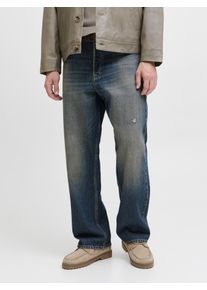 Jack & Jones Relax-fit-Jeans JACK & JONES "JJIALEX JJORIGINAL SBD 882 SN", Herren, Gr. 31, L&auml;nge 34, blau (blau denim), Denim/Jeans, Obermaterial: 100% Baumwolle, Abriebeffekte, relaxed fit kn&ouml;chellang, Jeans Relax-fit-Jeans