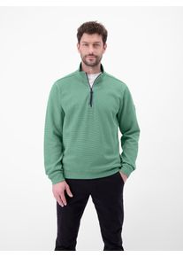 Sweater Lerros "SELANIK", Herren, Gr. M, mint water, Sweatware, Obermaterial: 90% Baumwolle, 10% Polyester, unifarben, normal h&uuml;ftbedeckend, Rundhals, B&uuml;ndchen, Sweatshirts Sweater, Troyerkragen mit Rei&szlig;verschluss