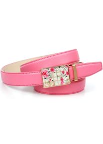 Lederg&uuml;rtel Anthoni Crown, Damen, Gr. 75, rosa, Leder, unifarben, G&uuml;rtel Lederg&uuml;rtel, mit Glaskristallen besetzter Schlie&szlig;e, florales Muster