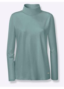 Rollkragenshirt Casual Looks "Rollkragen-Shirt", Damen, Gr. 38, gr&uuml;n (jade), 95% Baumwolle, 5% Elasthan, unifarben, Shirts Rollkragenshirt