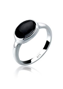 Silberring Elli "Ring Onyx 925 Sterling Silber" Gr. 56, schwarz, Fingerringe, Damen, 56, Silber 925 (Sterlingsilber), Silberring