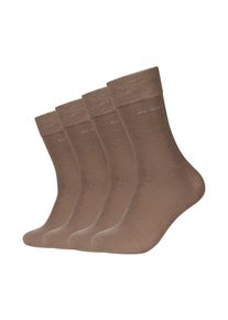 Socken Camano "ca-soft", Damen, Gr. 43-46, caribou, Baumwollmischung, unifarben, normal, Socken Socken, mit verst&auml;rktem Fersen- und Zehenbereich