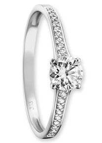 Goldring ONE ELEMENT "Zirkonia Ring aus 333 Wei&szlig;gold" Gr. 50, silber, Fingerringe, Damen, 50,mit Zirkonia, Wei&szlig;gold 333, Goldring
