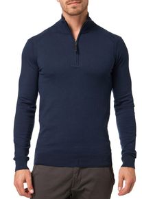 Troyer INDICODE "INAncona", Herren, Gr. S, blau (navy), Strick, Obermaterial: 80% Baumwolle, 20% Polyester, unifarben, regular fit, ohne Ausschnitt, Pullover Troyer