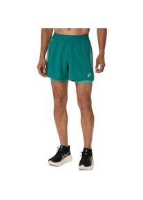 Laufshorts asics "ROAD 2N1 5IN SHORT", Herren, Gr. XXL, N-Gr, rainy lake, light teal, Stoff, Obermaterial: 100% Polyester, unifarben, Hosen Laufshorts