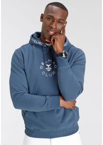 Kapuzensweatshirt DELMAO, Herren, Gr. XL (56/58), blau, angeraute Sweatware, Obermaterial: 60% Baumwolle, 40% Polyester. Kapuzenfutter: 60% Baumwolle, 40% Polyester, bedruckt, normal, Rippb&uuml;ndchen, Sweatshirts Kapuzensweatshirt, Langarm, lockere Passform, mit Print und Stickerei, mit Kapuze