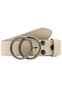 Lederg&uuml;rtel RETTUNGSRING G&Uuml;RTEL, Damen, Gr. 80, beige (natur), Leder, unifarben, G&uuml;rtel Lederg&uuml;rtel, mit austauschbarer Schlie&szlig;e &raquo;2 Kreise Rustikal&laquo;