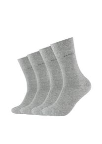 Socken Camano "ca-soft", Damen, Gr. 35-38, grau (hellgrau, meliert), Baumwollmischung, melange, meliert, normal, Socken Socken, mit verst&auml;rktem Fersen- und Zehenbereich