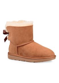 UGG Australia Winterboots UGG "K MINI BAILEY BOW II", M&auml;dchen, Gr. 13 (31), braun (chestnut), Lammfell, Veloursleder, Schuhe Winterboots, Schlupfboots, Winterstiefel, Snowboots mit Warmfutter