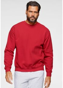 Sweatshirt Fruit of the Loom, Herren, Gr. M (48/50), rot, angeraute Sweatware, Obermaterial: 80% Baumwolle, 20% Polyester, schmal h&uuml;ftlang, Rundhals, Rippb&uuml;ndchen, Sweatshirts Sweatshirt, im unifarbenen Design, Topseller