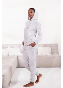 Loungehose Vivance, Damen, Gr. 48/50, N-Gr, grau (grau meliert), Sweatware, Obermaterial: 80% Baumwolle, 20% Polyester, meliert, bequem lang, Hosen Loungehose, bequeme Loungehose mit seitlichen Taschen