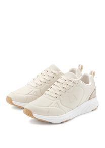Sneaker Lascana "Freizeitschuh, Schn&uuml;rschuh, Turnschuhe", Damen, Gr. 40, gold (beige, goldfarben), Obermaterial: 100% Lederimitat. Decksohle: 100% Textilmaterial. Futter: 100% Textilmaterial. Laufsohle: 100% Synthetik, kontrastfarbene Details, unifarben, unifarben mit Farbeinsatz, Basic, Schuhe Sneaker, mit Farbakzenten VEGAN, Topseller