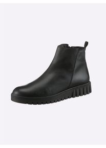 Stiefelette Heine, Damen, Gr. 38, schwarz, Glattleder, Leder, Schuhe Stiefelette