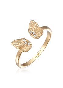 Silberring Elli "Ring Schmetterling Fl&uuml;gel Zirkonia 925 Silber vergoldet" Gr. 54, gold, Fingerringe, Damen, 54, Silber 925 (Sterlingsilber), Silberring