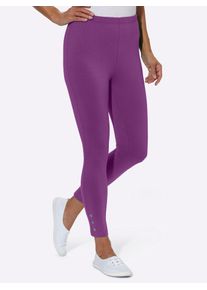 Leggings Classic Basics, Damen, Gr. 46, Normalgr&ouml;&szlig;en, pink (fuchsia), 95% Baumwolle, 5% Elasthan, unifarben, 7/8-L&auml;nge, Hosen Leggings