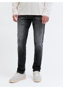 Jack & Jones Slim-fit-Jeans JACK & JONES "JJIGLENN JJCOOPER ST 335 BF", Herren, Gr. 29, L&auml;nge 32, schwarz denim, Denim/Jeans, Obermaterial: 99% Baumwolle, 1% Elasthan, Abriebeffekte, slim fit kn&ouml;chellang, Jeans Slim-fit-Jeans