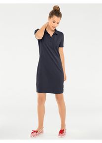 Shirtkleid Heine "Polokleid", Damen, Gr. 44, Normalgr&ouml;&szlig;en, blau (marine), 95% Baumwolle, 5% Elasthan, unifarben, kurz, Kleider Shirtkleid