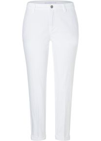 Slim-fit-Jeans MAC "CHINO turn up", Damen, Gr. 48, N-Gr, wei&szlig; (wei&szlig; denim), Denim/Jeans, Obermaterial: 80% Baumwolle, 18% Polyester, 2% Elasthan, unifarben, slim fit kn&ouml;chelfrei, Jeans Slim-fit-Jeans, im Five-Pocket Style